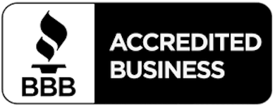 a black version of the BETTER BUSINESS BUREAU accredited business logo